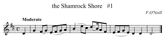 the Shamrock Shore   #1 - staff notation