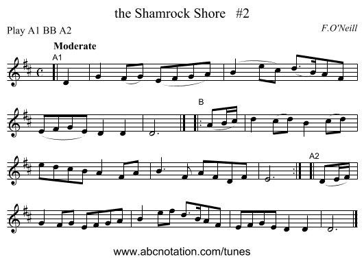 the Shamrock Shore   #2 - staff notation