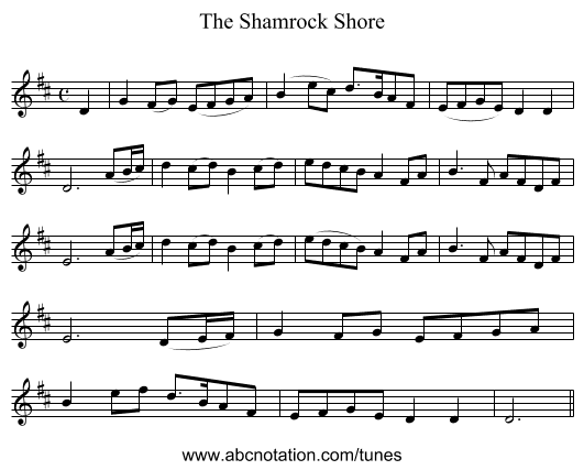 The Shamrock Shore - staff notation