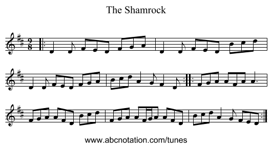 The Shamrock - staff notation