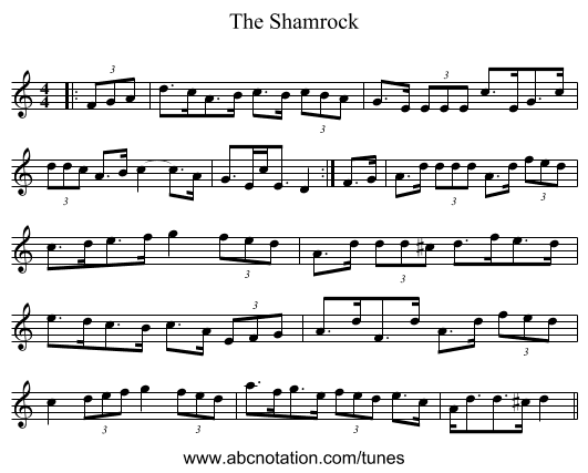 The Shamrock - staff notation