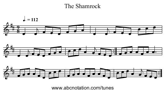 The Shamrock - staff notation