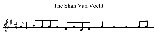 The Shan Van Vocht - staff notation