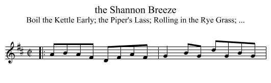 the Shannon Breeze - staff notation