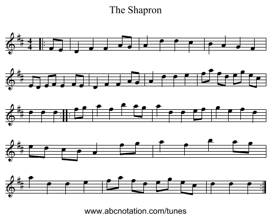 The Shapron - staff notation