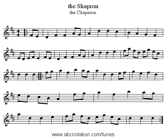 the Shapron - staff notation