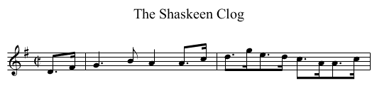 The Shaskeen Clog - staff notation