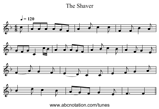 The Shaver - staff notation