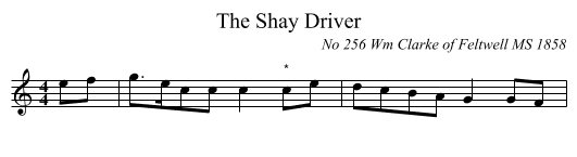 The Shay Driver - staff notation