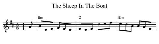 The Sheep In The Boat - staff notation