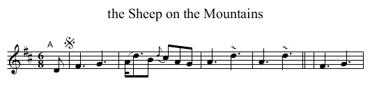 the Sheep on the Mountains - staff notation