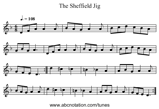 The Sheffield Jig - staff notation