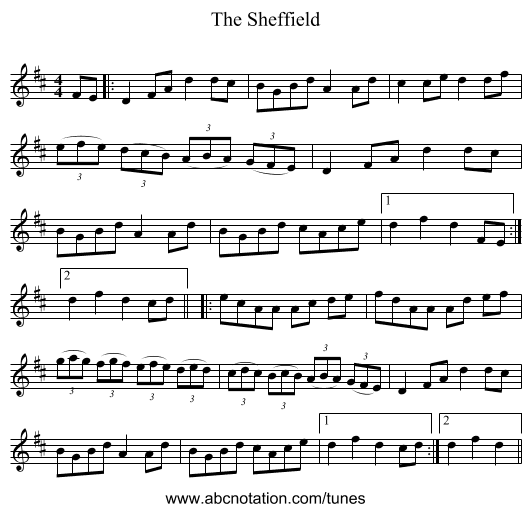 The Sheffield - staff notation