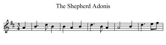 The Shepherd Adonis - staff notation