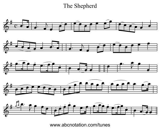 The Shepherd - staff notation