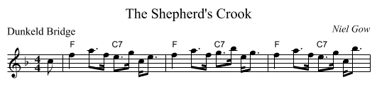 The Shepherd's Crook - staff notation