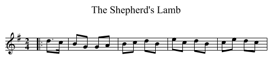 The Shepherd's Lamb - staff notation