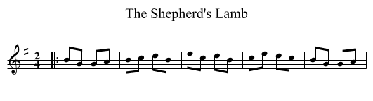 The Shepherd's Lamb - staff notation