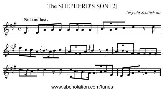 The SHEPHERD'S SON [2] - staff notation