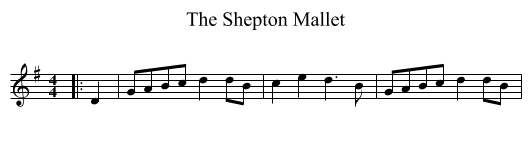 The Shepton Mallet - staff notation