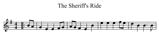 The Sheriff's Ride - staff notation