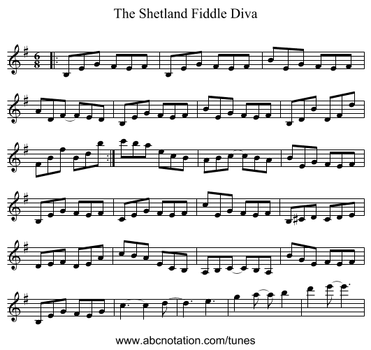 The Shetland Fiddle Diva - staff notation