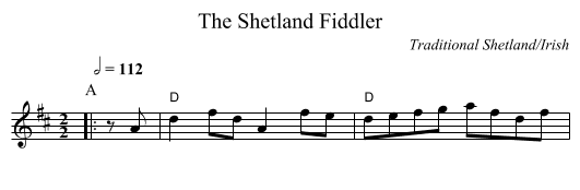 The Shetland Fiddler - staff notation