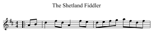 The Shetland Fiddler - staff notation