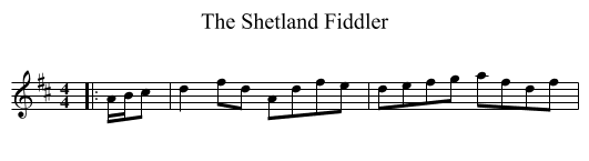 The Shetland Fiddler - staff notation