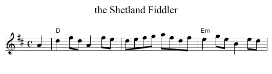 the Shetland Fiddler - staff notation