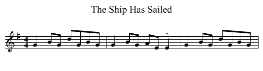The Ship Has Sailed - staff notation