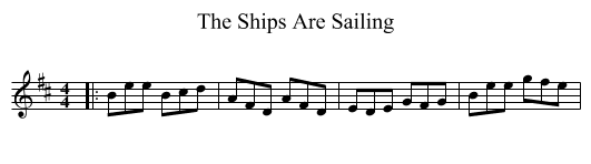 The Ships Are Sailing - staff notation
