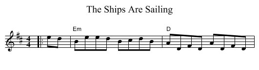 The Ships Are Sailing - staff notation