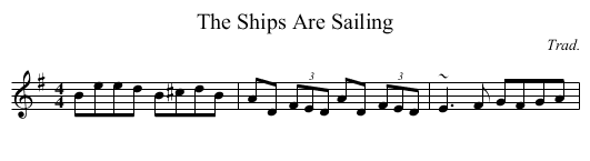 The Ships Are Sailing - staff notation