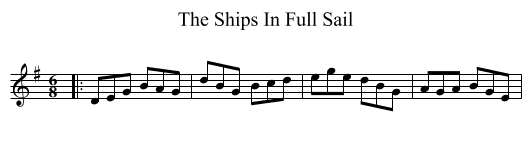 The Ships In Full Sail - staff notation