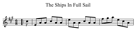 The Ships In Full Sail - staff notation