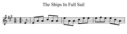 The Ships In Full Sail - staff notation