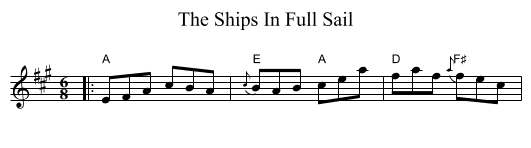 The Ships In Full Sail - staff notation