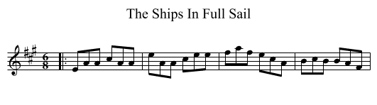The Ships In Full Sail - staff notation
