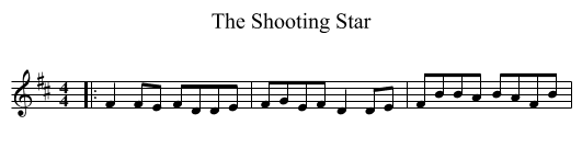 The Shooting Star - staff notation