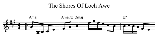 The Shores Of Loch Awe - staff notation