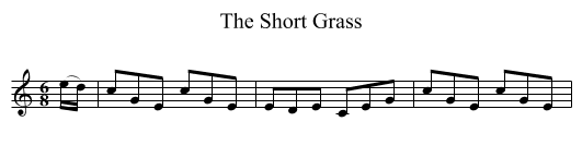 The Short Grass - staff notation