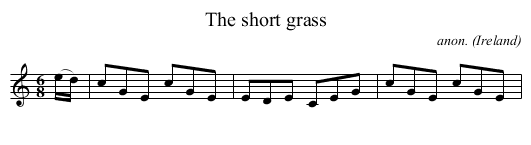 The short grass - staff notation