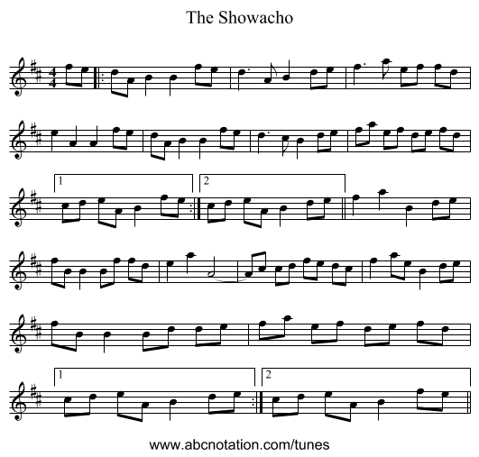 The Showacho - staff notation