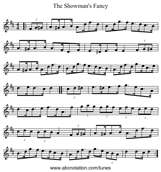 The Showman's Fancy - staff notation