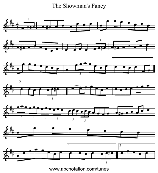 The Showman's Fancy - staff notation