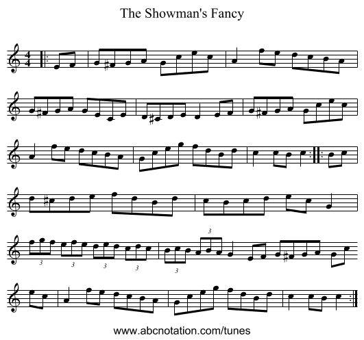 The Showman's Fancy - staff notation