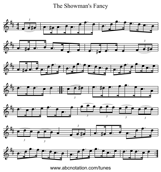 The Showman's Fancy - staff notation