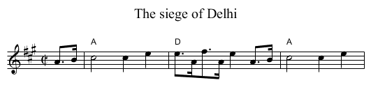 The siege of Delhi - staff notation