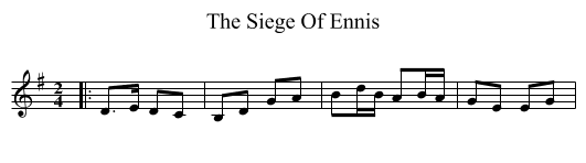 The Siege Of Ennis - staff notation